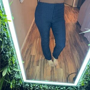 Nina Ricci Midnight Blue Floral Lace Textured Slacks